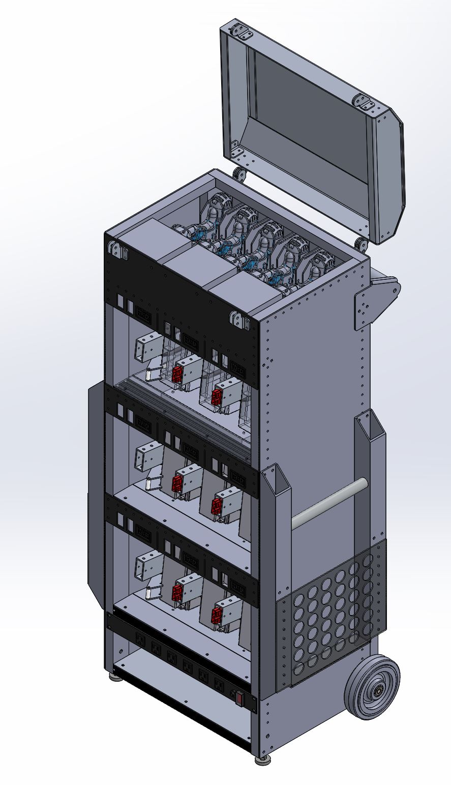 电控柜、铝合金猎鹰钣金电池推车